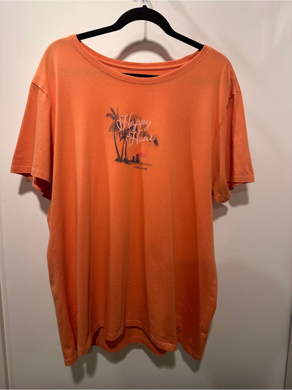 Life Is Good Orange Short-Sleeve 'Happy Place' Palm Graphic Tee XXL - Picture 2 of 7